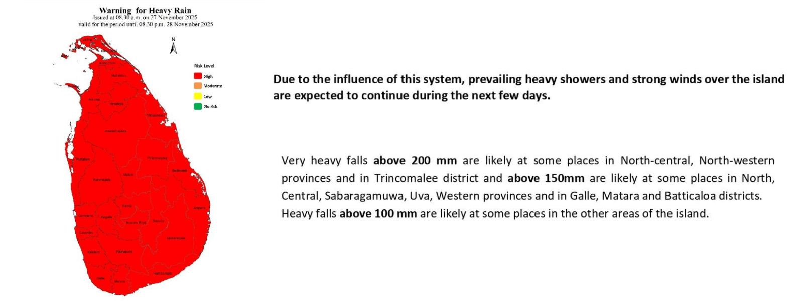 Heavy Rains, Strong Winds Forecast Island-wide